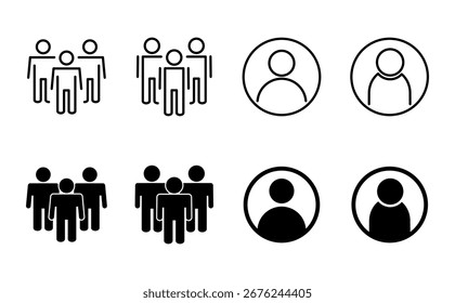 Conjunto de iconos de Personas. Vector de iconos de persona. Vector del icono del usuario. símbolos del equipo