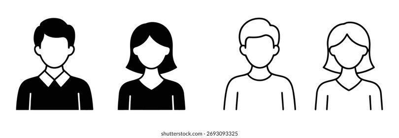 Conjunto de iconos de personas. Vector de iconos de personas. Vector de iconos de usuario
