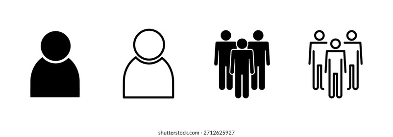 Conjunto de iconos de Personas. Vector de iconos de persona. Vector del icono del usuario. símbolos del equipo