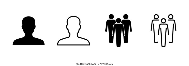 Ícone de pessoa definido. ícone de pessoa vetor. Símbolos do grupo. vetor de ícones do usuário