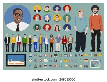 People Icon Set Social Media Vector Concept