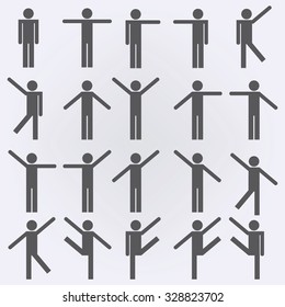 People icon set . Stick man icon . Vector illustration