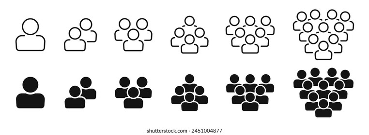 People icon set. Team, teamwork, persons, user profile.