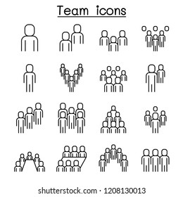 People Icon Set In Thin Line Style