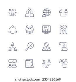 People icon set. Thin line icon. Editable stroke. Containing 