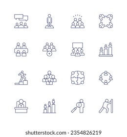People icon set. Thin line icon. Editable stroke. Containing 