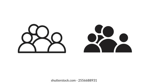 people icon set in Thin line black color.