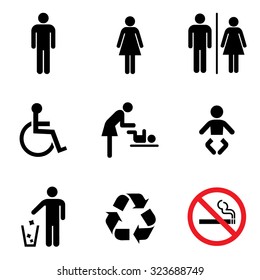 People icon set . Toilet Restroom Icon . Recycle symbol . Vector illustration