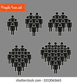 People Icon set in trendy flat style isolated on background. Crowd signs. Persons symbol for your infographics web site design, logo, app, UI. Vector illustration, EPS10