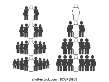 People Icon set in trendy flat style isolated on white background.Crowd Signs. Persons symbol for your infographics web site design  logos  app  UI. Vector illustration  EPS10.
