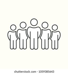 People Icon set in trendy flat style isolated on light background. Crowd signs. Person symbol for your infographics web site design, logo, app, UI. Vector illustration, EPS10.