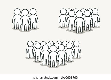 People Icon set in trendy flat style isolated on background. Crowds or team  signs. Vector illustration