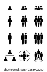 People Icon set in trendy flat style isolated on background. Vector illustration