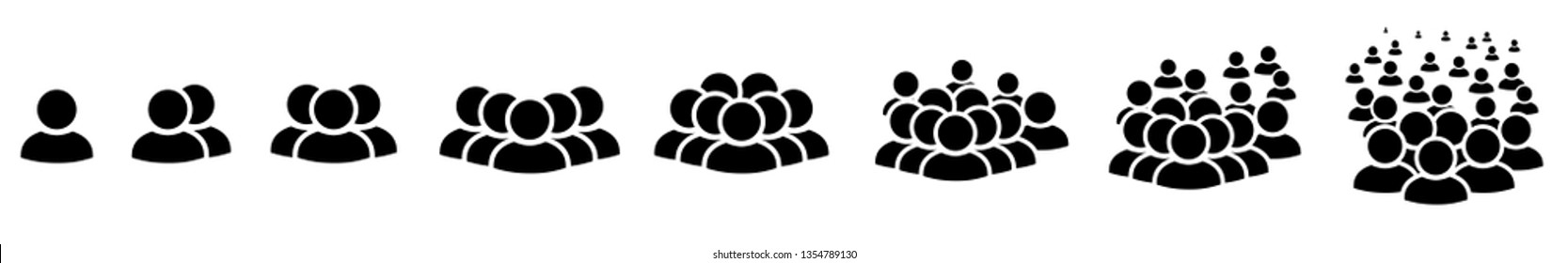 People icon set in trendy flat style. Persons symbol infographics website design, logo, app, UI isolated on white background – for stock vector