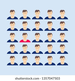 People Icon set in trendy flat style isolated on light background with shadow. Crowd signs. Persons symbol for your infographics web site design, logo, app, UI. Vector illustration, EPS10.