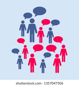 People Icon set in trendy flat style isolated on light background with shadow. Crowd signs. Persons symbol for your infographics web site design, logo, app, UI. Vector illustration, EPS10.