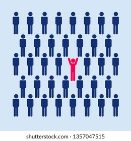 People Icon set in trendy flat style isolated on light background with shadow. Crowd signs. Persons symbol for your infographics web site design, logo, app, UI. Vector illustration, EPS10.