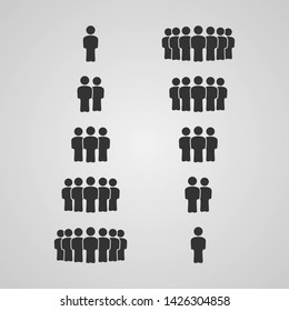People icon set in trendy flat style isolated on light background. Person work group. Vector illustration.