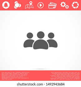 People Icon set in trendy flat style isolated on light background with shadow.People Icon. Persons symbol for your infographics web site design  
