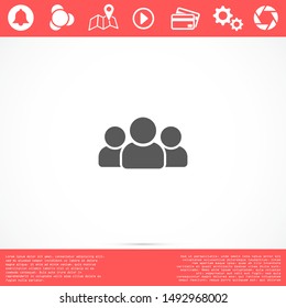 People Icon set in trendy flat style isolated on light background with shadow.People Icon. 