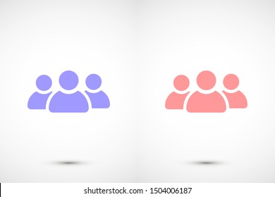People Icon set in trendy flat style isolated on light background with shadow.People Icon. Persons symbol for your infographics web site design People IconVector illustration People Icon
