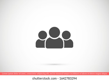 People Icon set in trendy flat style isolated on light background with shadow.People Icon. Persons symbol for your infographics web site design People IconVector illustration People Icon