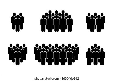 People icon set in trendy flat style. isolated on white background