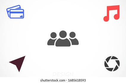 Icono de la gente en estilo plano de moda aislado en fondo de luz con sombra.Icono de la gente. Símbolo de persona para el diseño de su sitio web de infografía IconoVector de personas ilustración 