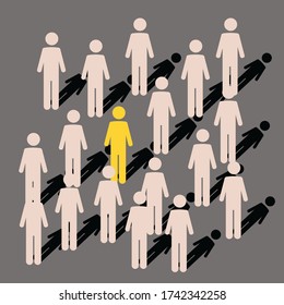Icono de la gente establecido en estilo plano de moda aislado en imagen vectorial