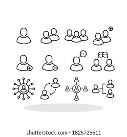 People icon set in trendy flat style. Business people symbols for your web site design, logo, app, UI Vector EPS 10. 
