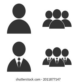 People Icon set in trendy flat style isolated on background. Crowd signs. Persons symbol for your infographics web site design, logo, app, UI. Vector illustration