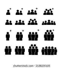 People Icon setzt sich in trendigem, flachem Stil einzeln auf hellem Hintergrund mit Schatten. Crowd Schilder. Persons Symbol für Ihre Infografik Website Design, Logo, App, UI. Vektorgrafik.