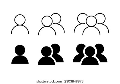  People Icon set in trendy flat style isolated on background, crowd signs, persons symbol for your infographics web site design, logo, app, UI, vector illustration

