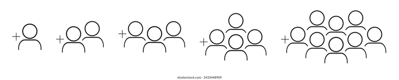 People icon set in trendy flat style.. Social groups symbol collection. Persons symbol infographics website design, logo, app	
