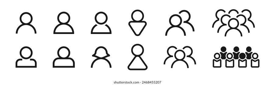 People icon set in trendy flat style. Persons symbol infographics website design, logo, app, UI isolated. 