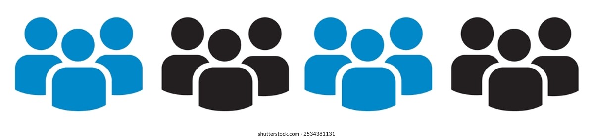 Conjunto de iconos de Personas en estilo plano de moda. Diseño de Sitio web de infografías de símbolos de personas para stock.