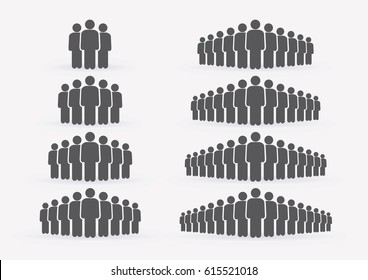 People Icon set in trendy flat style isolated on light background with shadow. Crowd signs. Persons symbol for your infographics web site design, logo, app, UI. Vector illustration, EPS10. - Shutterstock ID 615521018