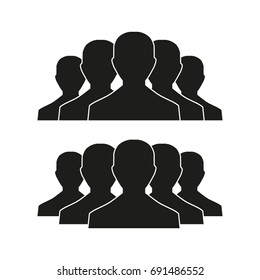People Icon set in trendy flat style isolated on light background with shadow. Crowd signs. Persons symbol for your info graphics web site design, logo, app. Vector illustration, EPS10.