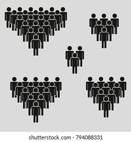 People Icon set in trendy flat style isolated on background. Crowd signs. Persons symbol for your infographics web site design, logo, app, UI. Vector illustration, EPS10