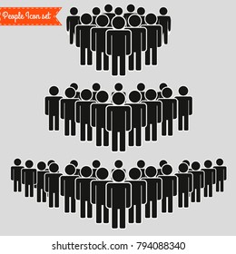 People Icon setzt sich aus einem trendigen, flachen Stil einzeln auf dem Hintergrund zusammen. Crowd Schilder. Persons Symbol für Ihre Infografik Website Design, Logo, App, UI.  Vektorgrafik, EPS10