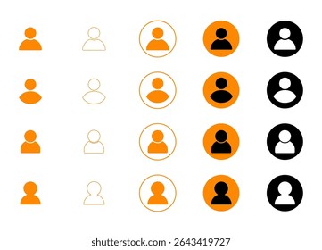 People Icon Set User Avatar Sign Profile Person Group Crowd Image.