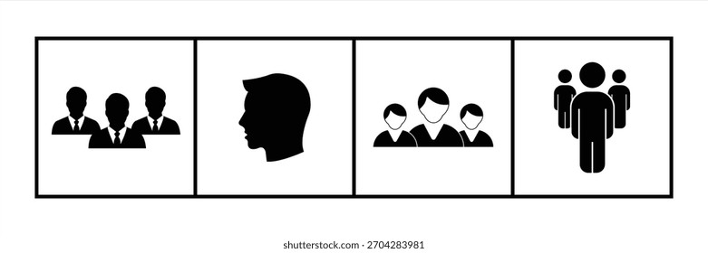 People icon set. User icon. Team symbol. Vector illustration