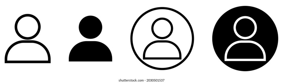 People icon set. User vector icon isolated on white background