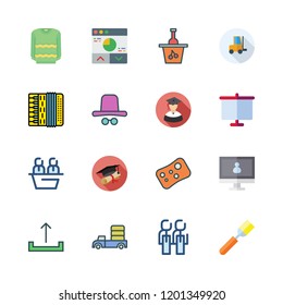 people icon set. vector set about soap, accordion, meeting and white board icons set.