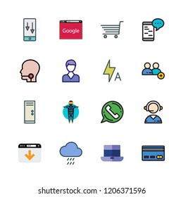 people icon set. vector set about browser, add user, shopping cart and user icons set.