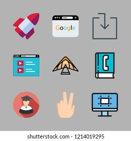 people icon set. vector set about technological, download, phone book and startup icons set.
