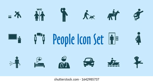 Conjunto de iconos de personas.
 Ilustración vectorial.