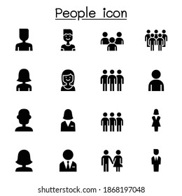 Diseño gráfico de ilustraciones vectoriales de conjunto de iconos de personas