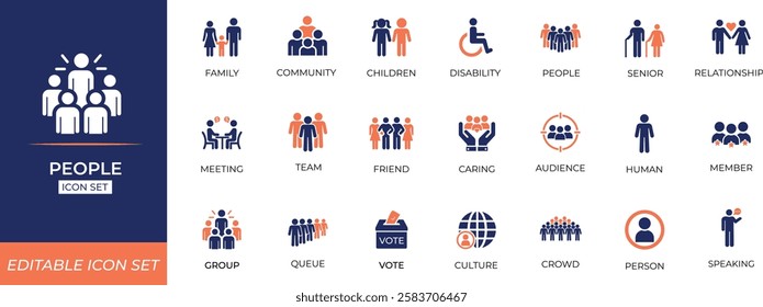 People Icon Set - Vector Illustration