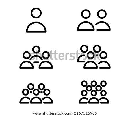 People icon set vector illustration, from one to crowd of people modern icons